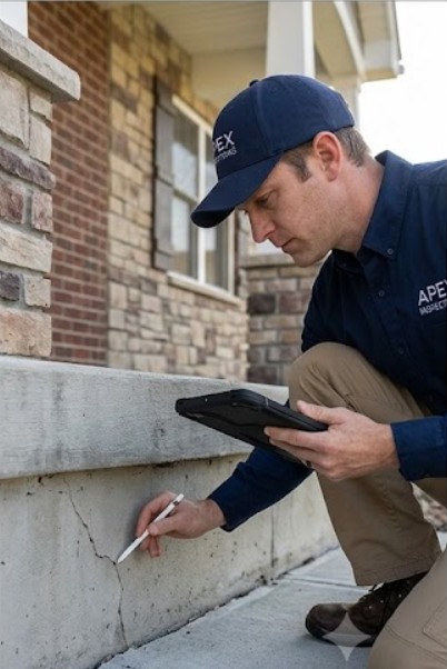 Home inspector with tablet